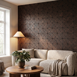 Nolan Rose Noir panneau mural déco dans un salon moderne
