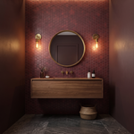 Crédence hexagone bordeaux WC