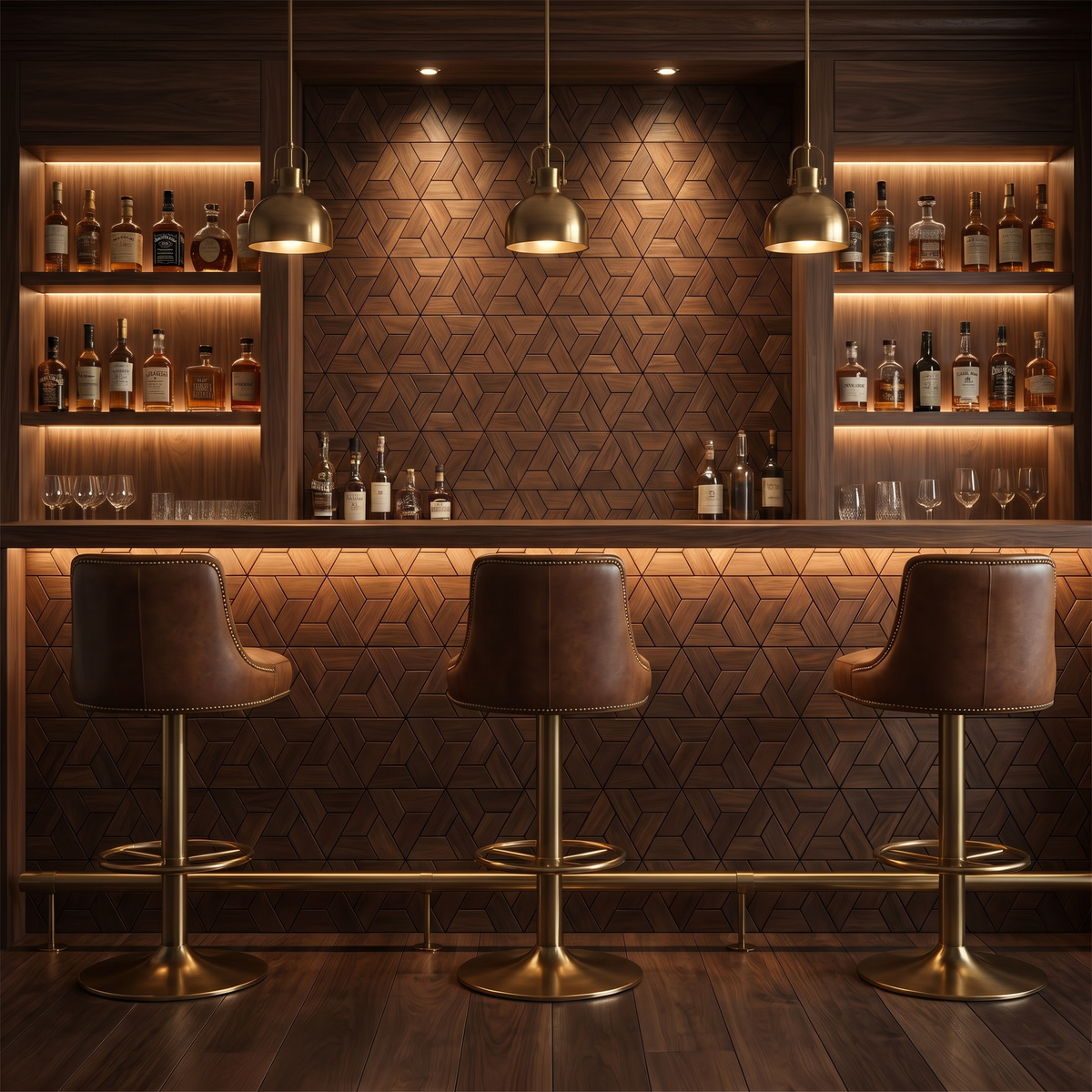 Aster Brun panneau mural déco en fond de bar