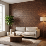 Aster Brun panneau mural déco dans un salon moderne