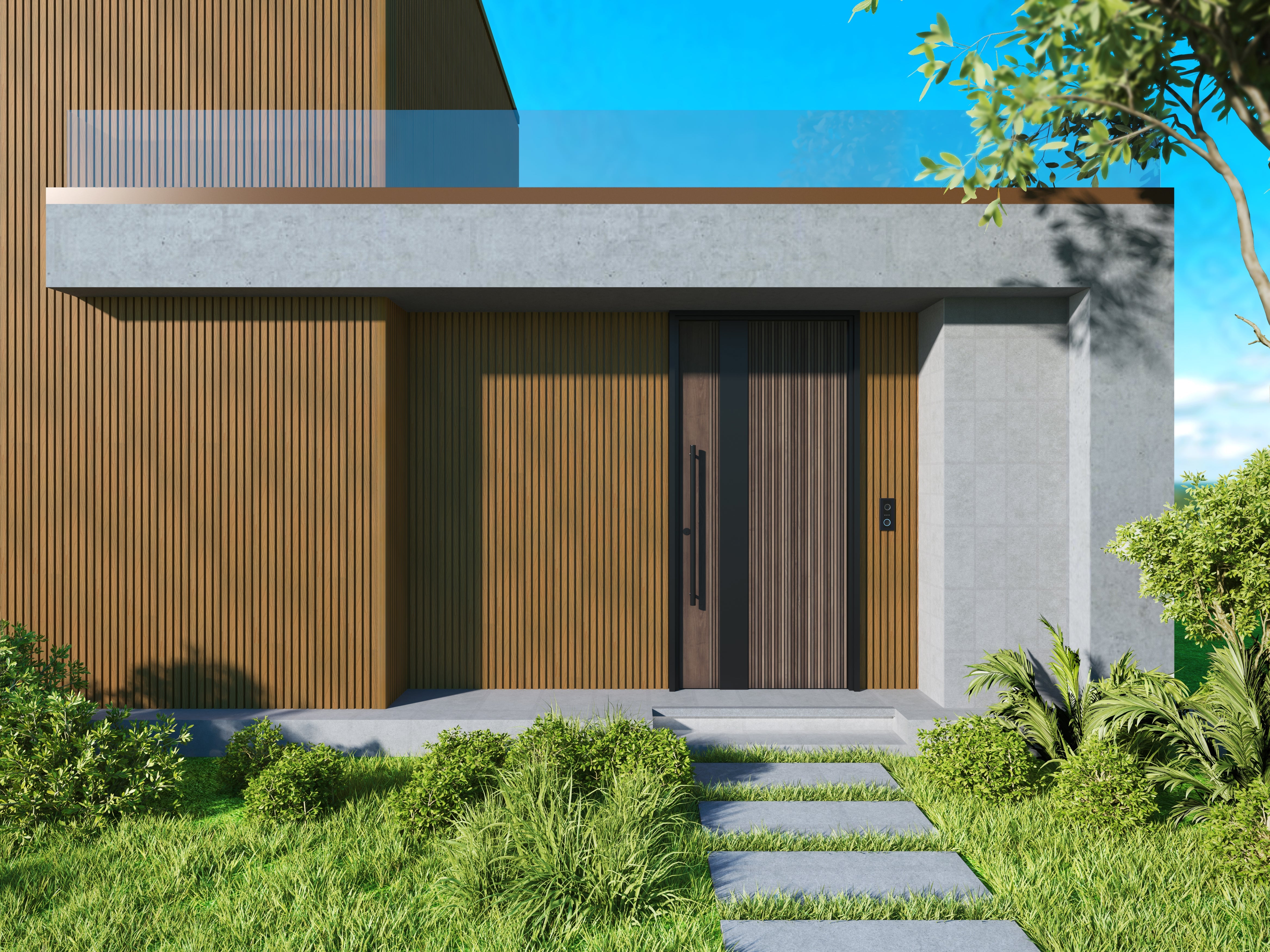 Panneau Extérieur Chêne 290CM | Façade | Jardin | Texture Bois 3D