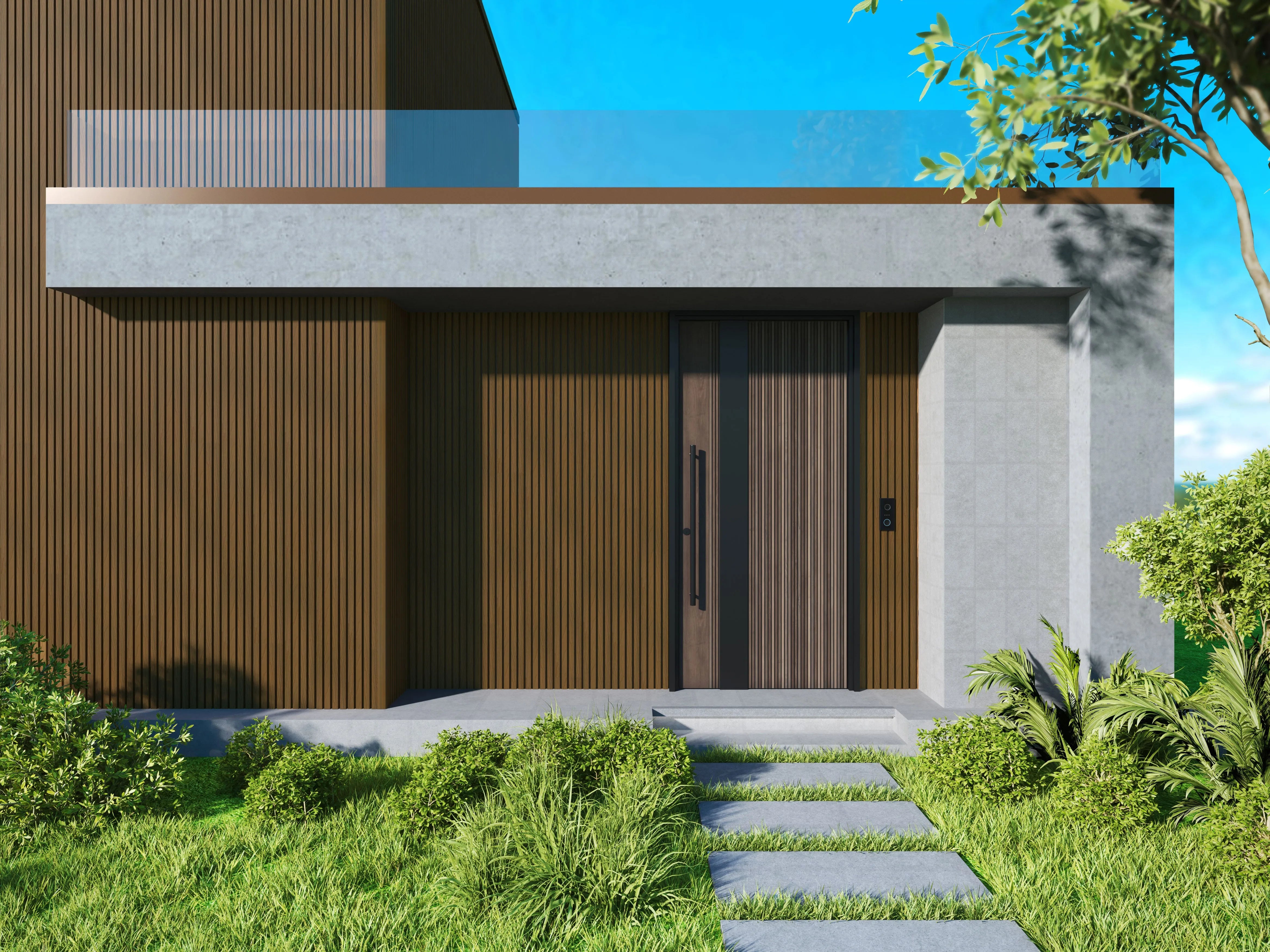 Panneau Extérieur Chêne 290CM | Façade | Jardin | Texture Bois 3D
